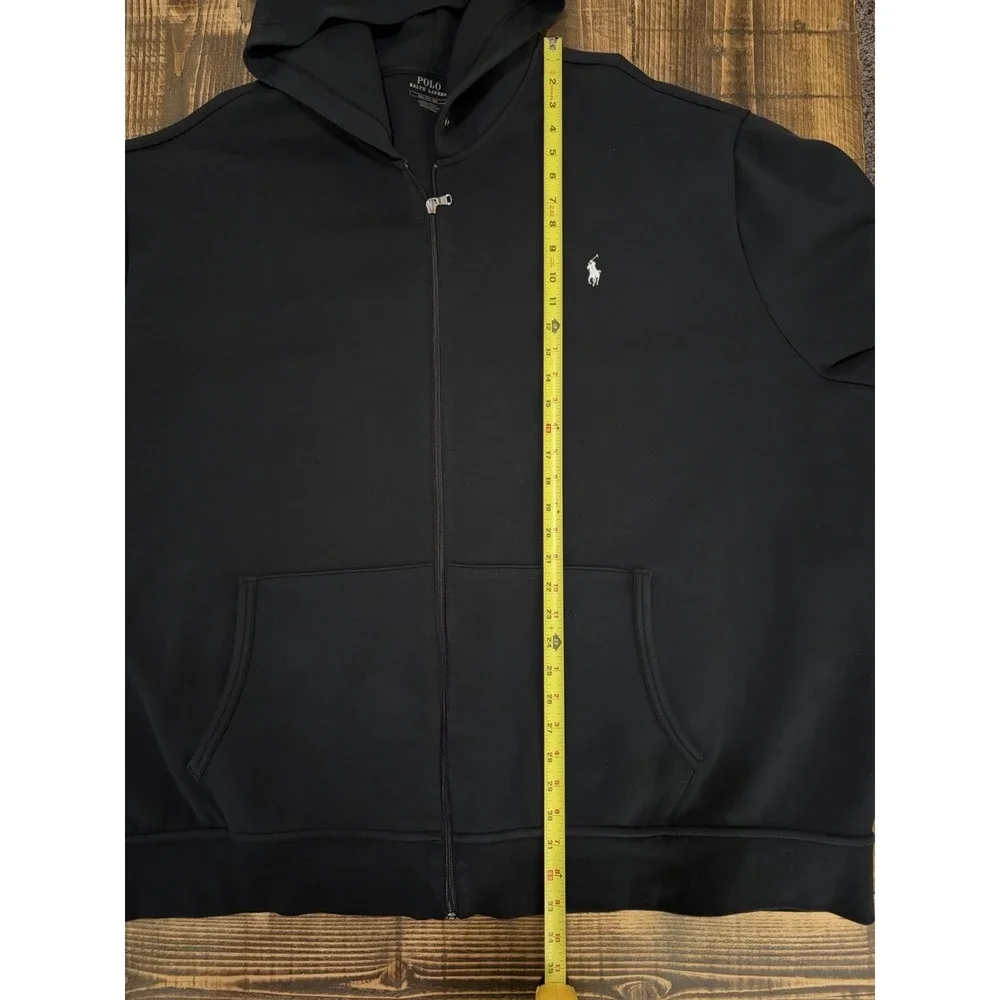 Polo Ralph Lauren Big & Tall Black Double Knit Full Zip Hoodie 5XB